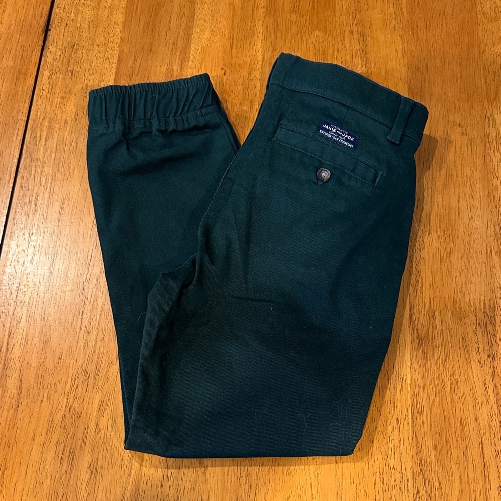 Janie and Jack NWT Forest Green Pants. Size 6. Brushed cotton. Elastic legs